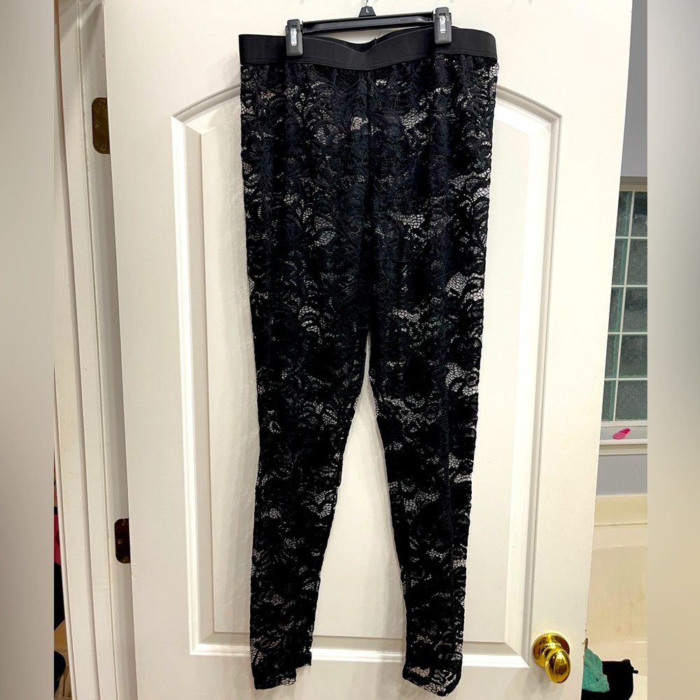 Lace see thru leggings
